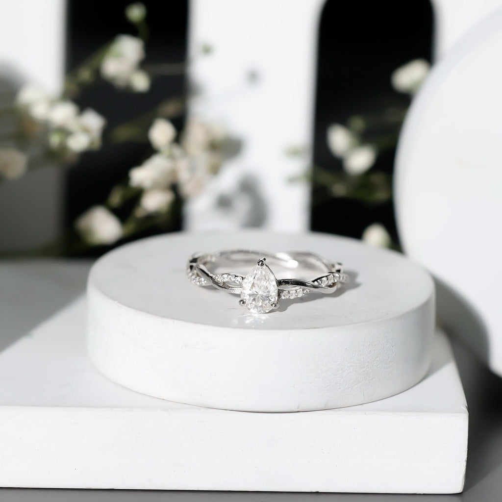 0.6 Carat Lab Grown Diamond Pear Shaped Engagement Ring