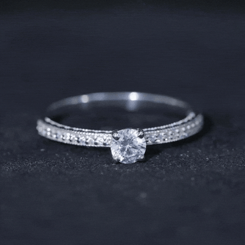 0.4 Carat Lab Grown Diamond Engagement Ring With Side Stones