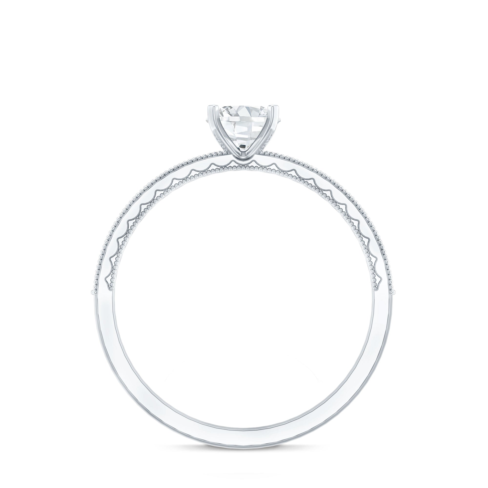 0.4 Carat Lab Grown Diamond Engagement Ring With Side Stones
