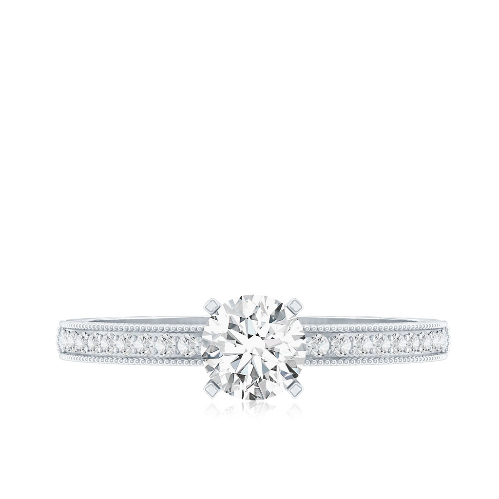 0.4 Carat Lab Grown Diamond Engagement Ring With Side Stones