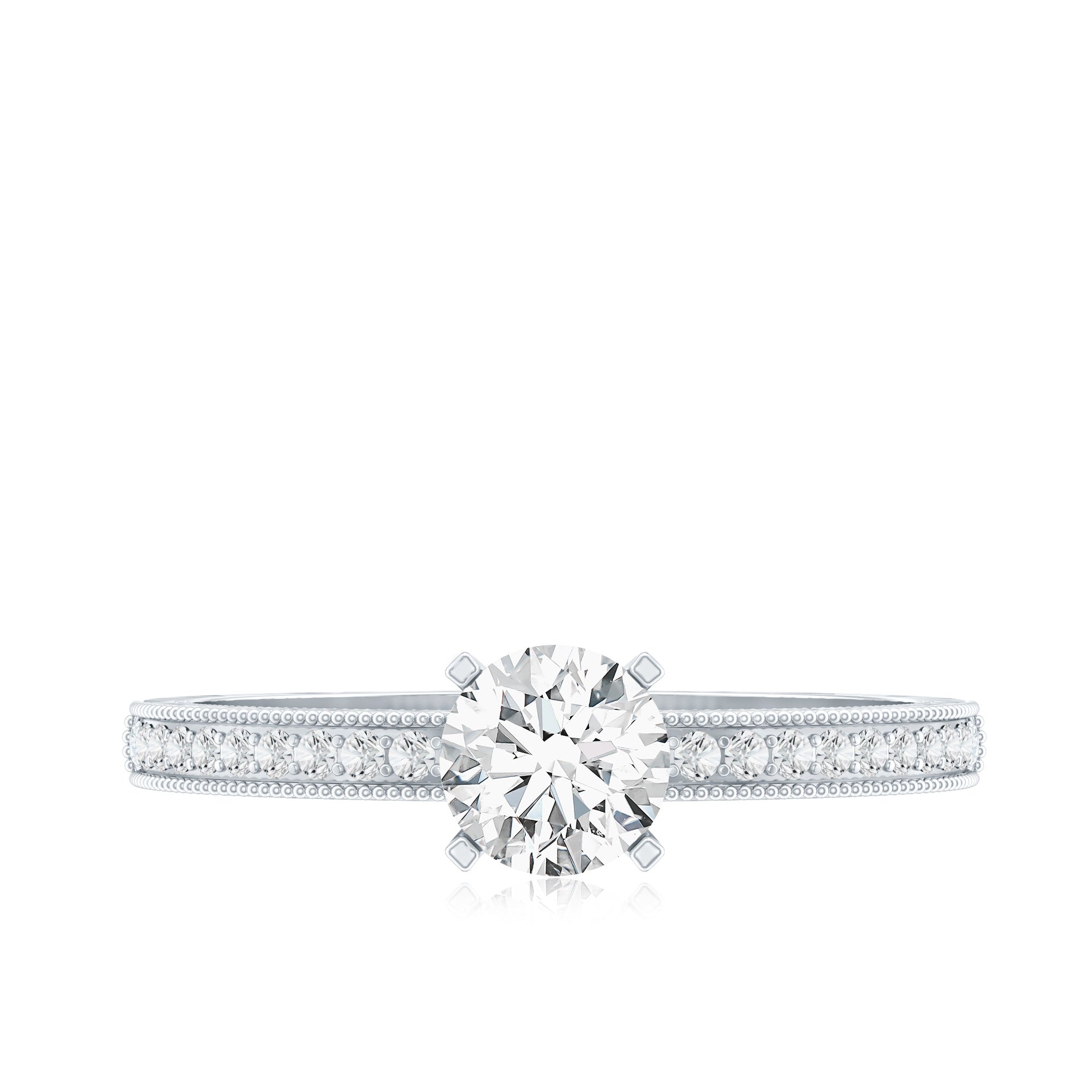 0.4 Carat Lab Grown Diamond Engagement Ring With Side Stones