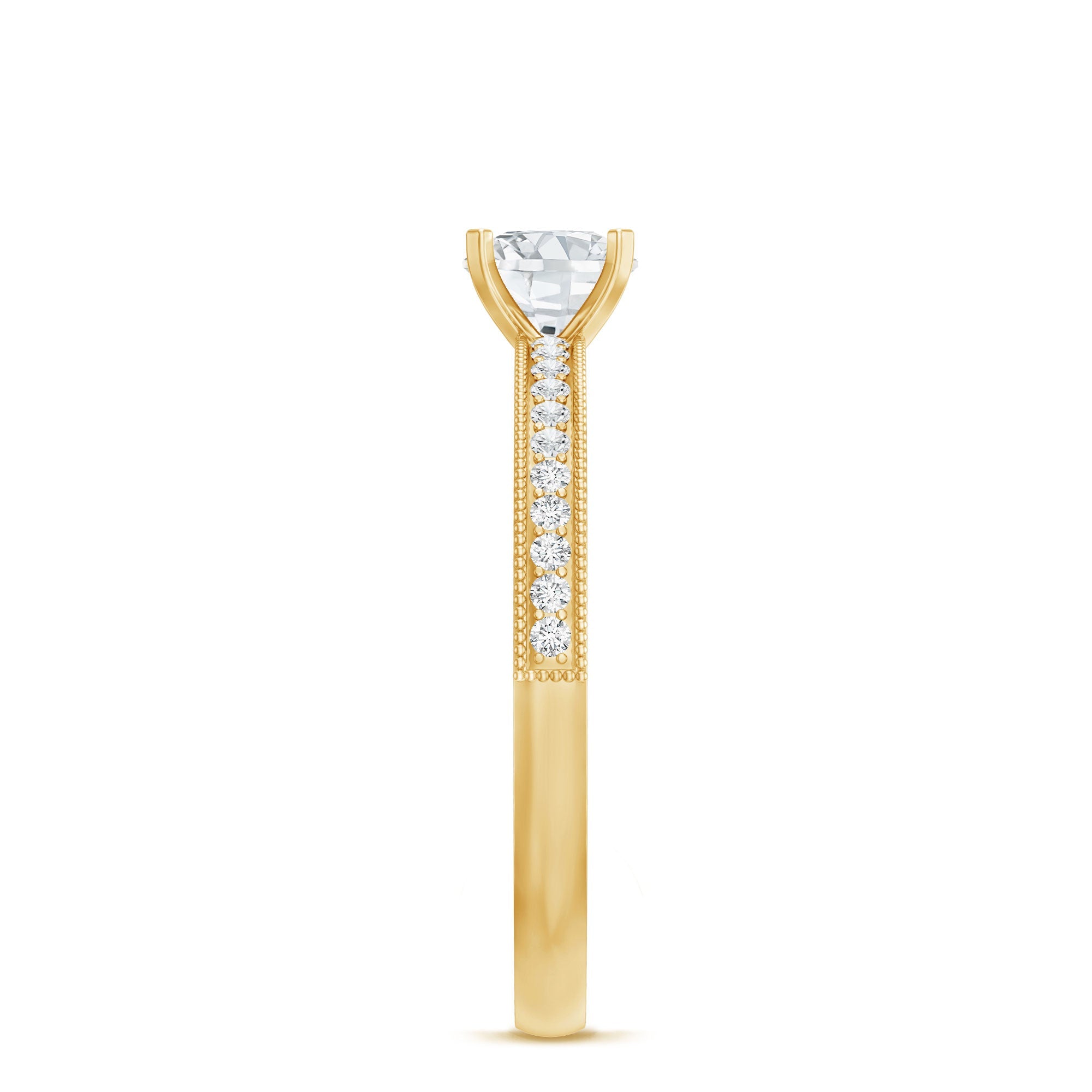 0.4 Carat Lab Grown Diamond Engagement Ring With Side Stones