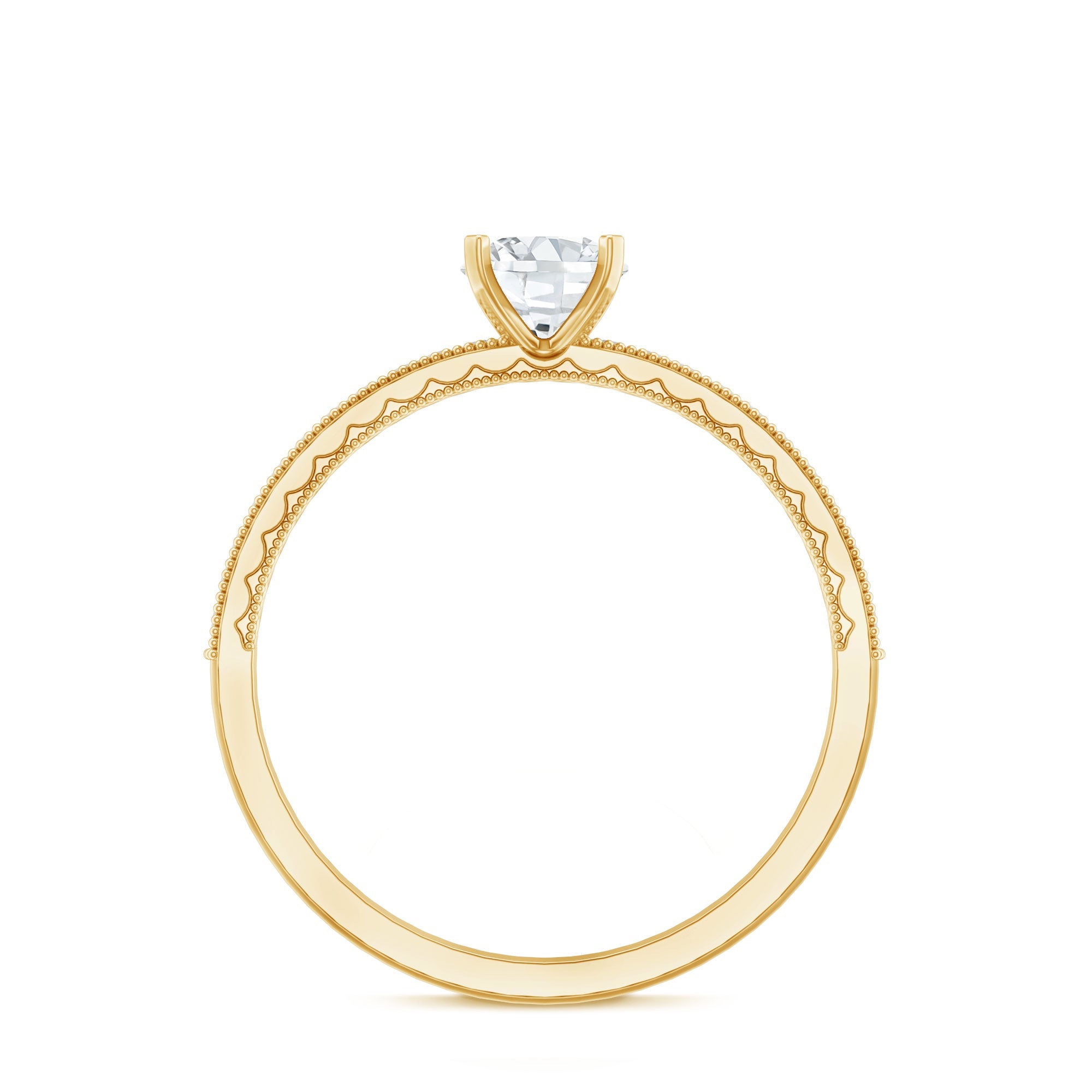 0.4 Carat Lab Grown Diamond Engagement Ring With Side Stones