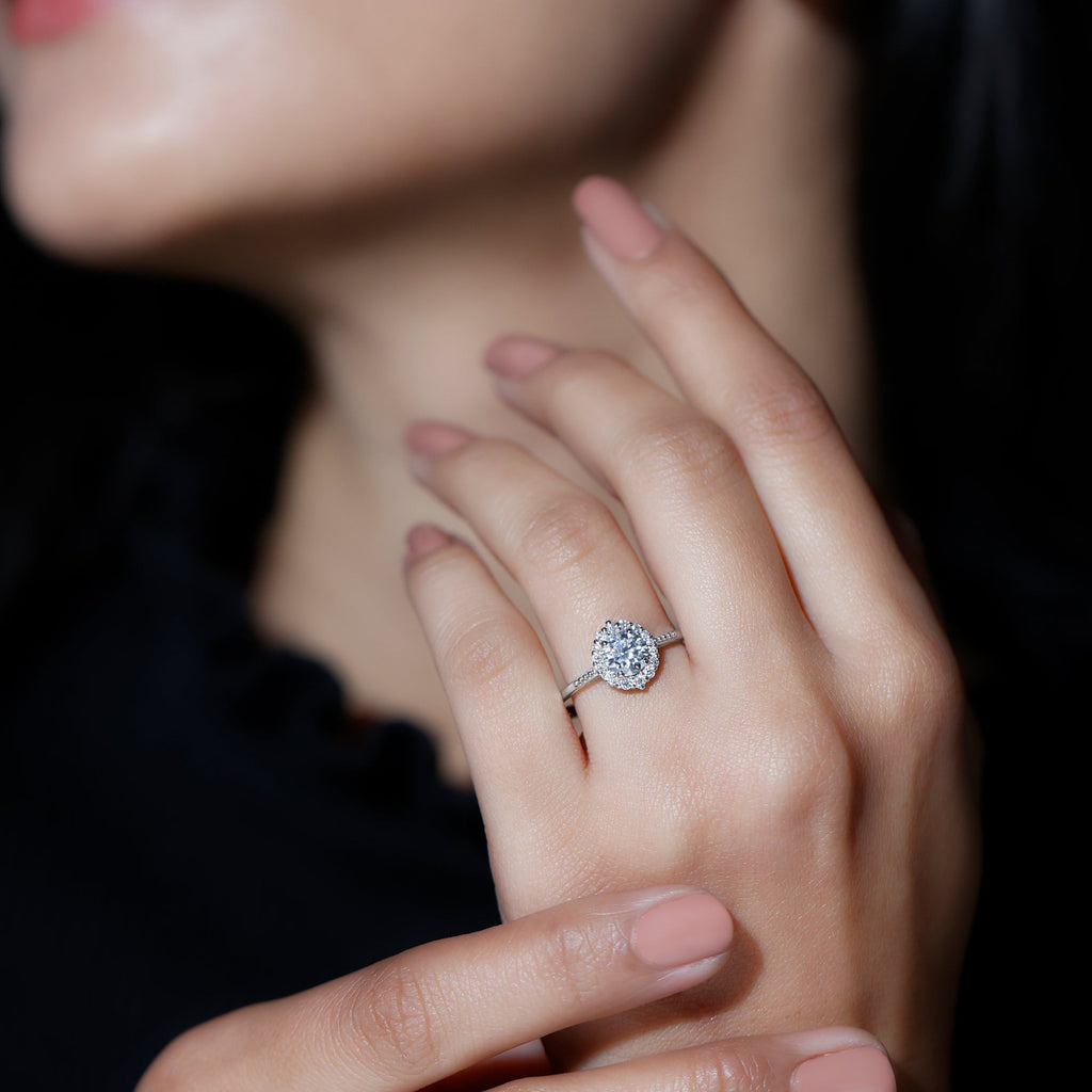 Classic Lab Grown Diamond Halo Engagement Ring