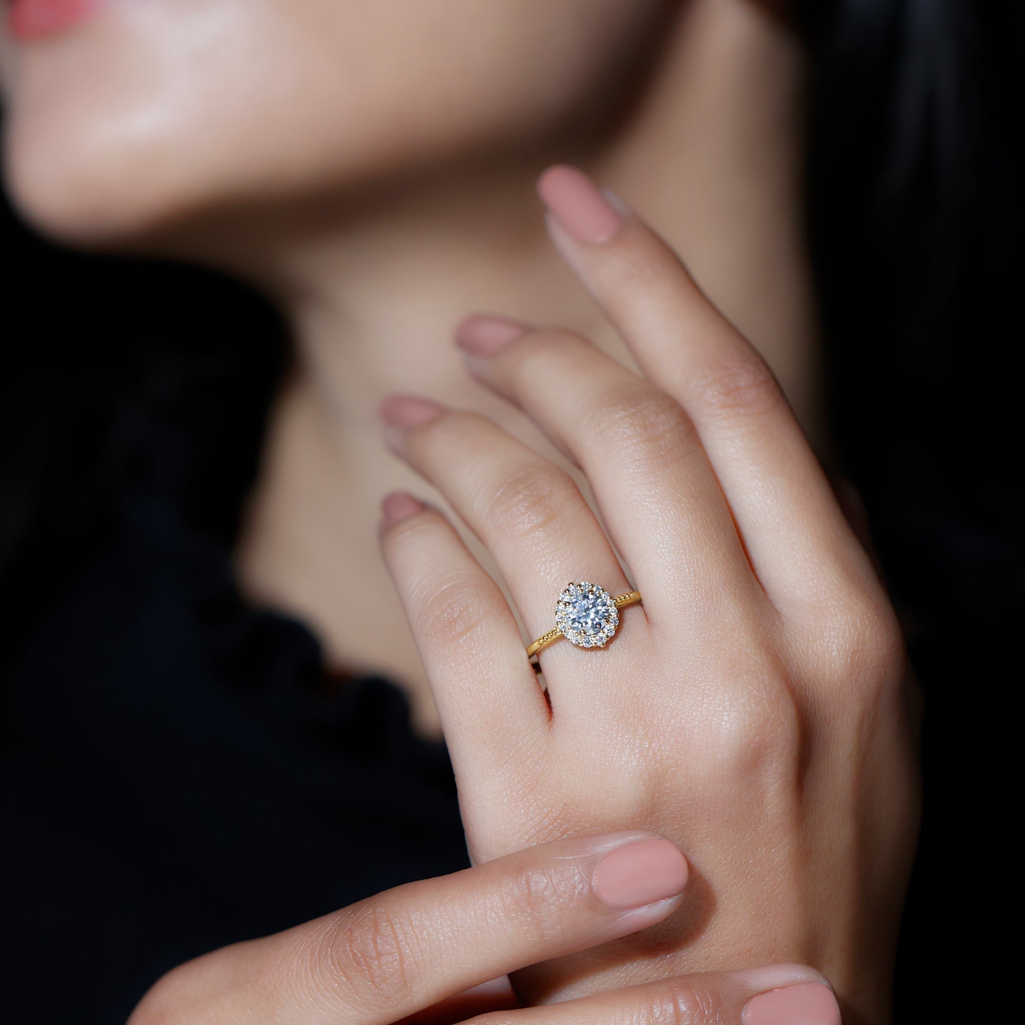Classic Lab Grown Diamond Halo Engagement Ring