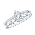 Certified 0.6 Carat Lab Grown Diamond Teardrop Double Band Engagement Ring