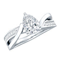 Certified 0.6 Carat Lab Grown Diamond Pear Shaped Engagement Ring