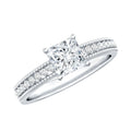Certified 0.8 Carat Lab Grown Diamond Princess Cut Engagement Ring For Women