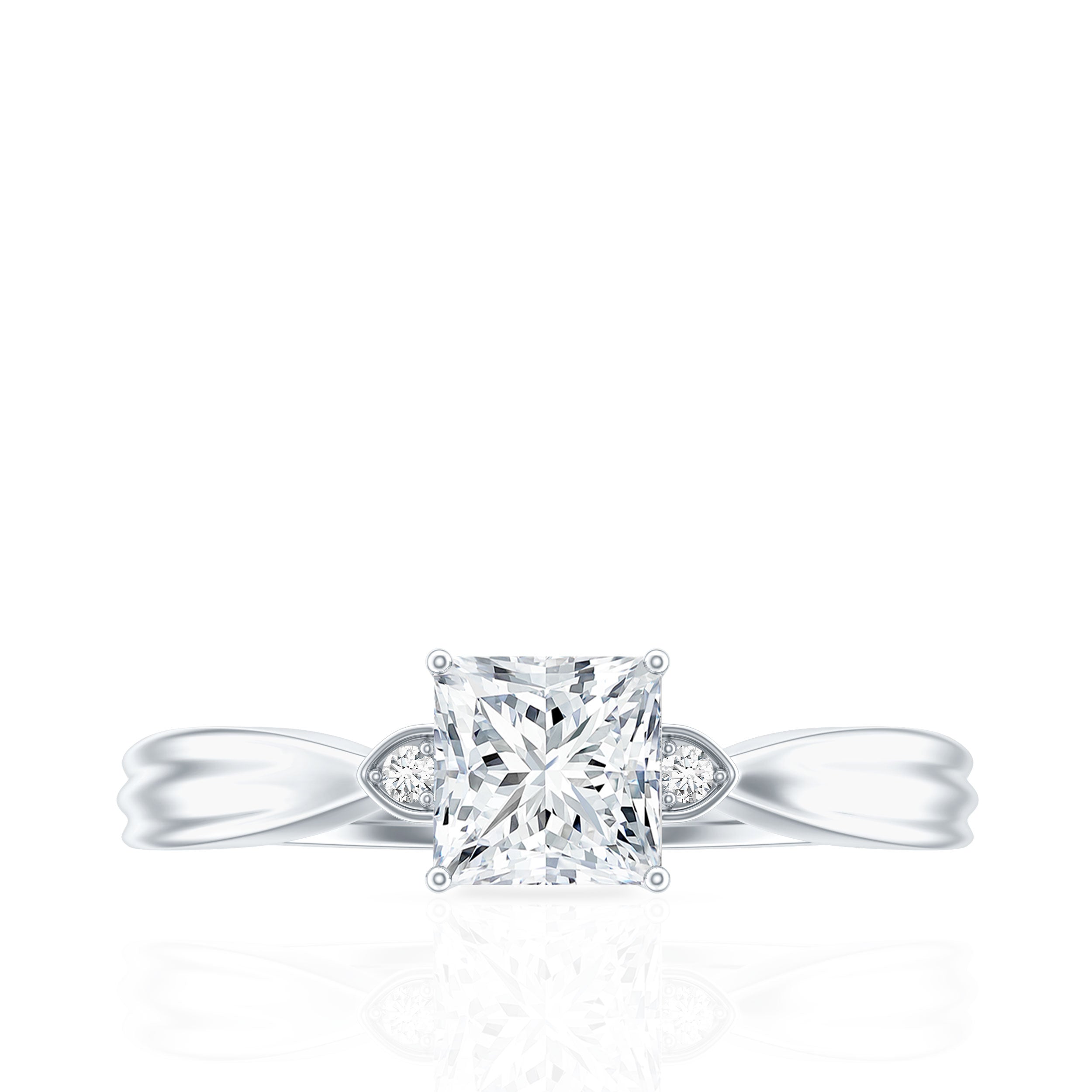 0.8 Carat Princess Cut Lab Grown Diamond Solitaire Promise Ring