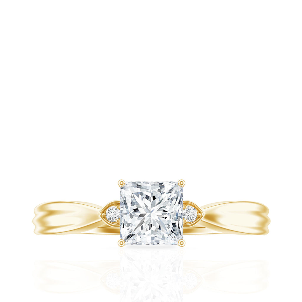 0.8 Carat Princess Cut Lab Grown Diamond Solitaire Promise Ring