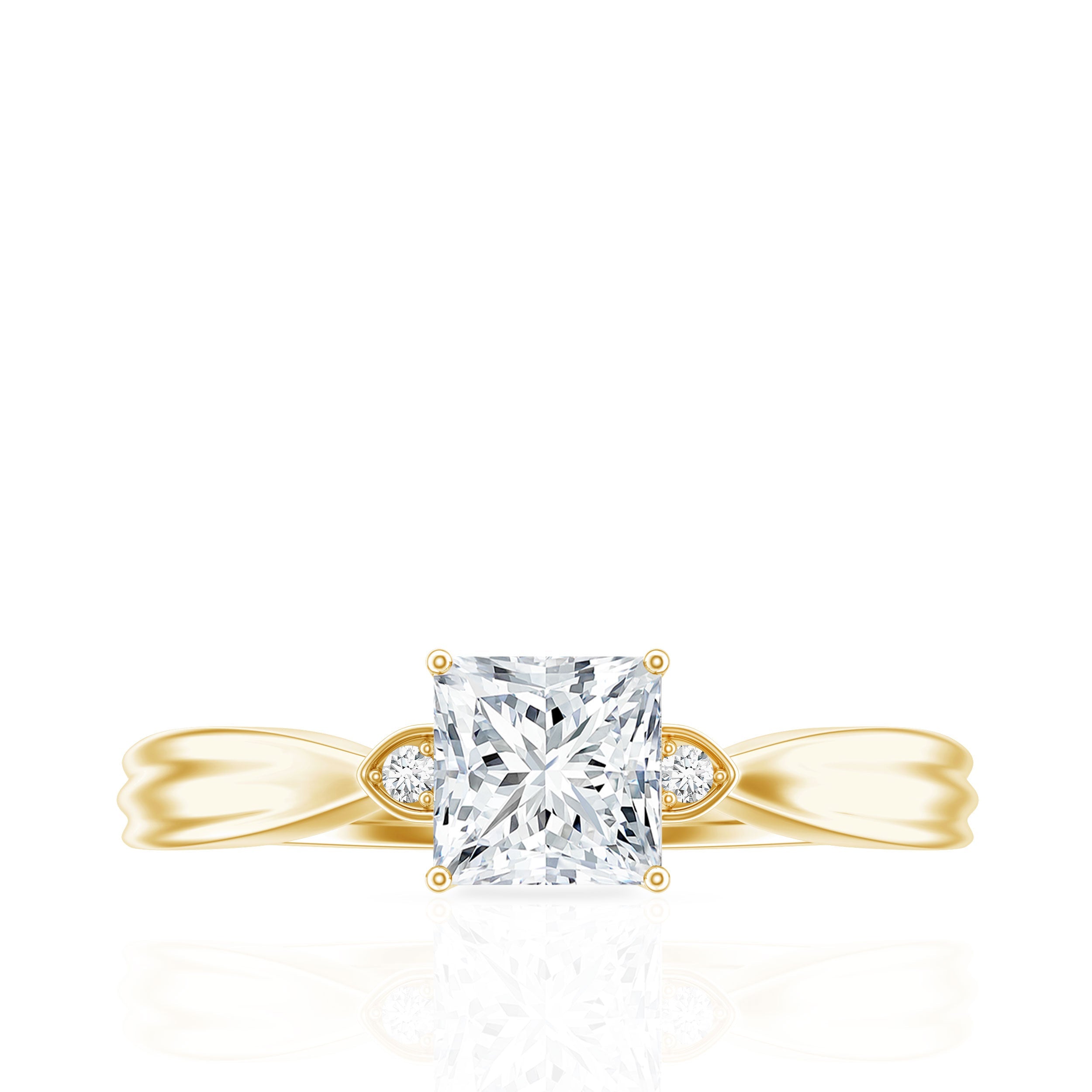 0.8 Carat Princess Cut Lab Grown Diamond Solitaire Promise Ring