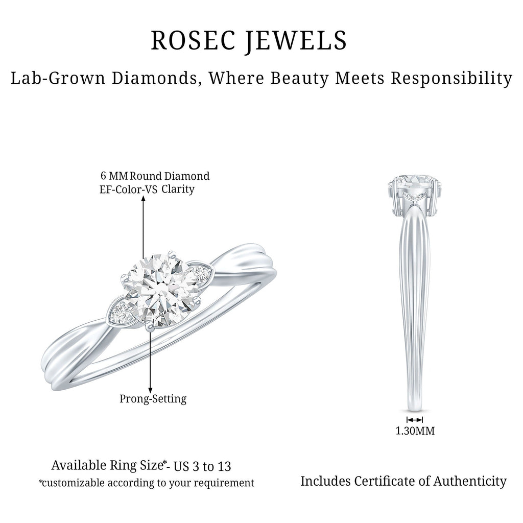 0.9 Carat Certified Lab Grown Diamond Solitaire Promise Ring
