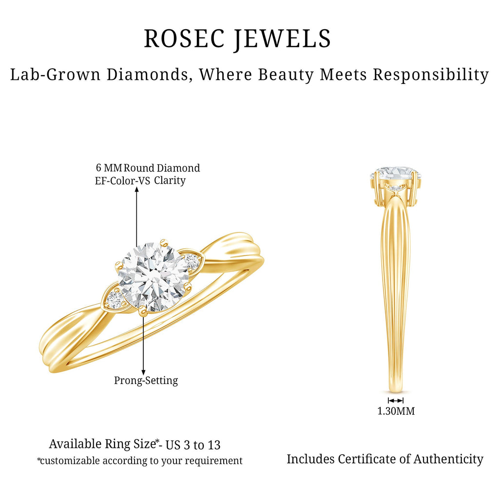 0.9 Carat Certified Lab Grown Diamond Solitaire Promise Ring