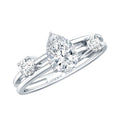 Lab Grown Diamond 0.6 Carat Teardrop Double Band Engagement Ring