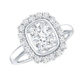 Certified 1.2 Carat Oval Lab Grown Diamond Halo Engagement Ring