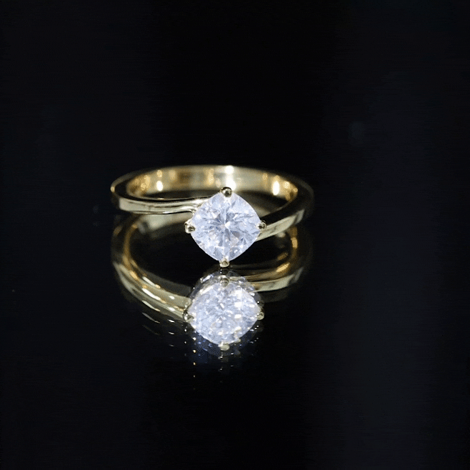 Certified 1.7 Carat Cushion Lab Grown Diamond Solitaire Engagement Ring