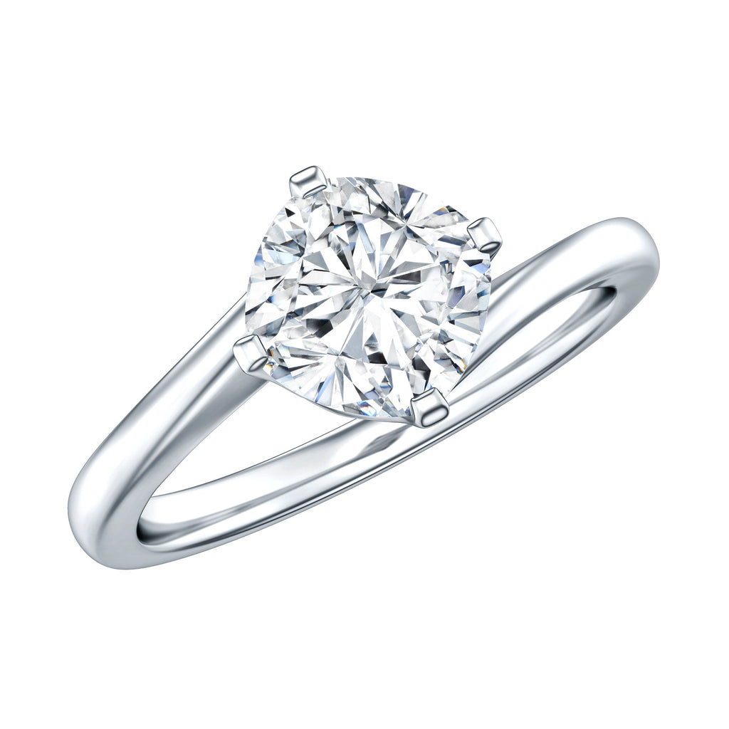 Certified 1.7 Carat Cushion Lab Grown Diamond Solitaire Engagement Ring