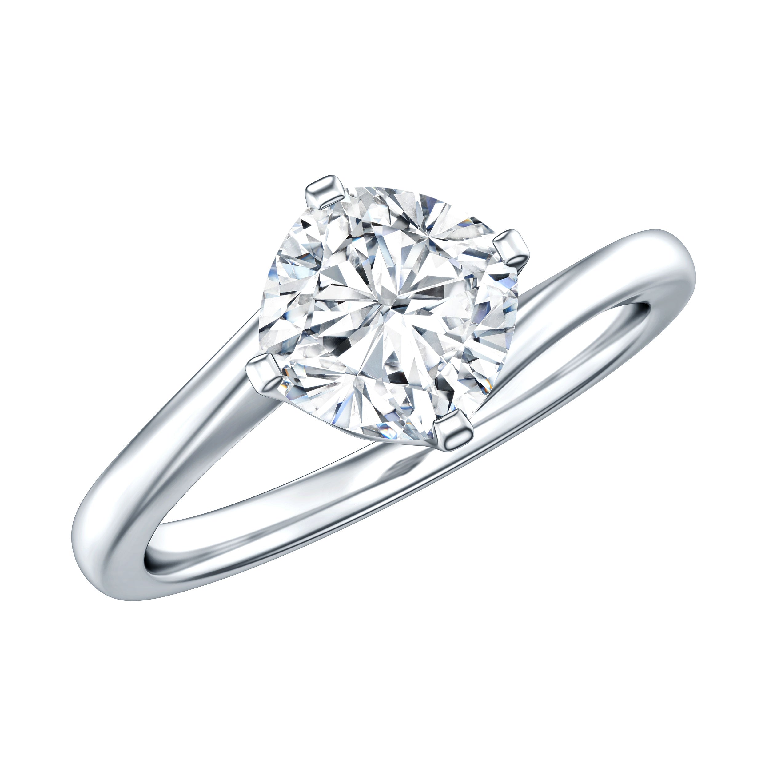 Certified 1.7 Carat Cushion Lab Grown Diamond Solitaire Engagement Ring