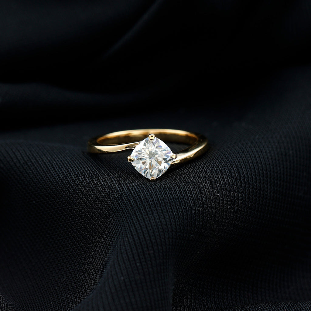 Certified 1.7 Carat Cushion Lab Grown Diamond Solitaire Engagement Ring