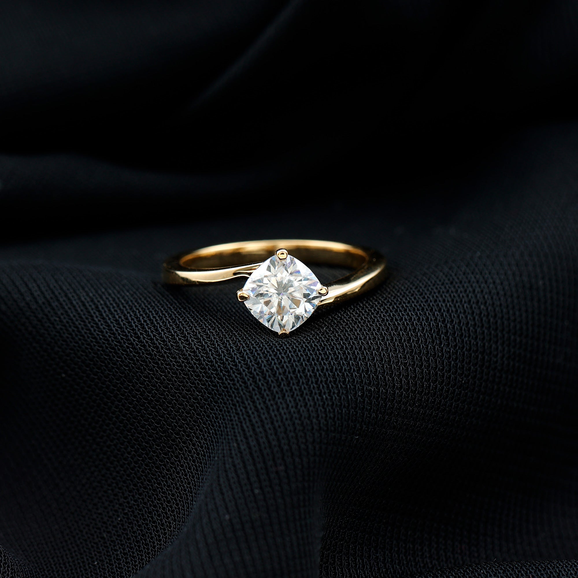 Certified 1.7 Carat Cushion Lab Grown Diamond Solitaire Engagement Ring