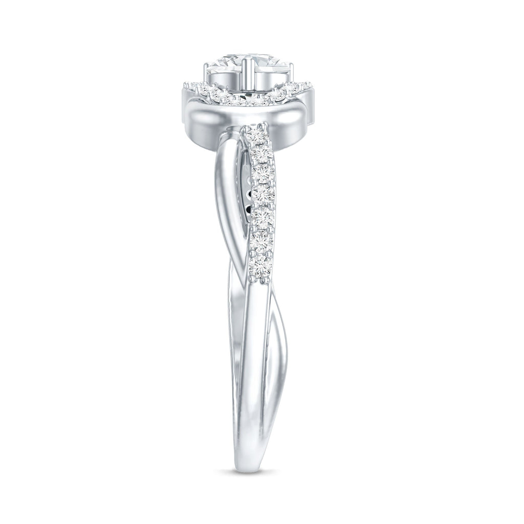 Certified 0.9 Carat Lab Grown Diamond Love Knot Engagement Ring