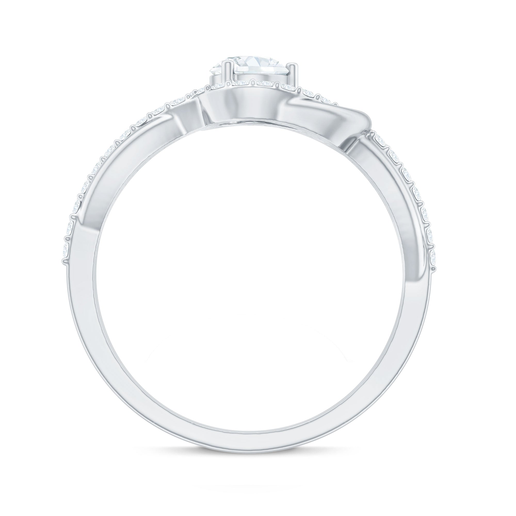 Certified 0.9 Carat Lab Grown Diamond Love Knot Engagement Ring