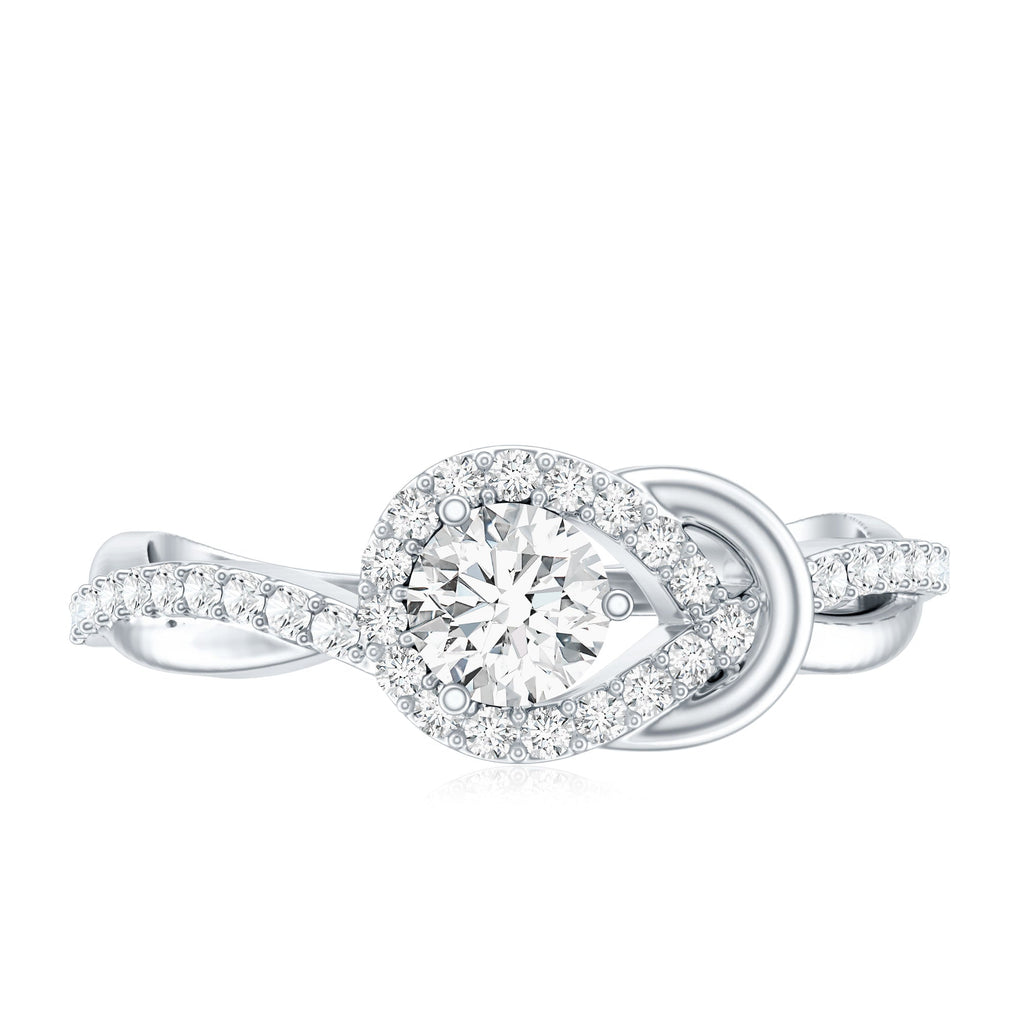 Certified 0.9 Carat Lab Grown Diamond Love Knot Engagement Ring