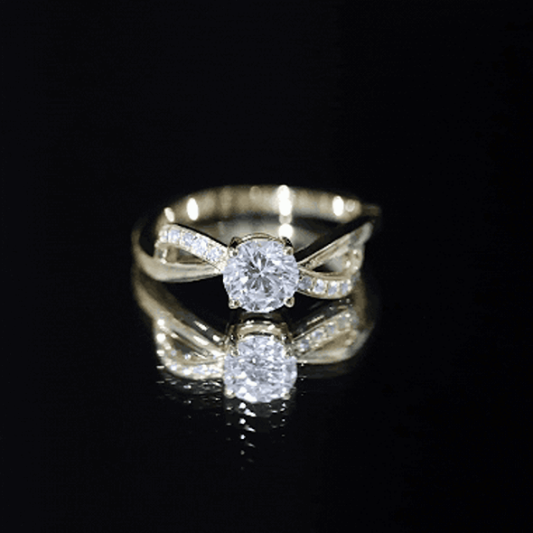 Certified 0.9 Carat Lab Grown Diamond Infinity Engagement Ring