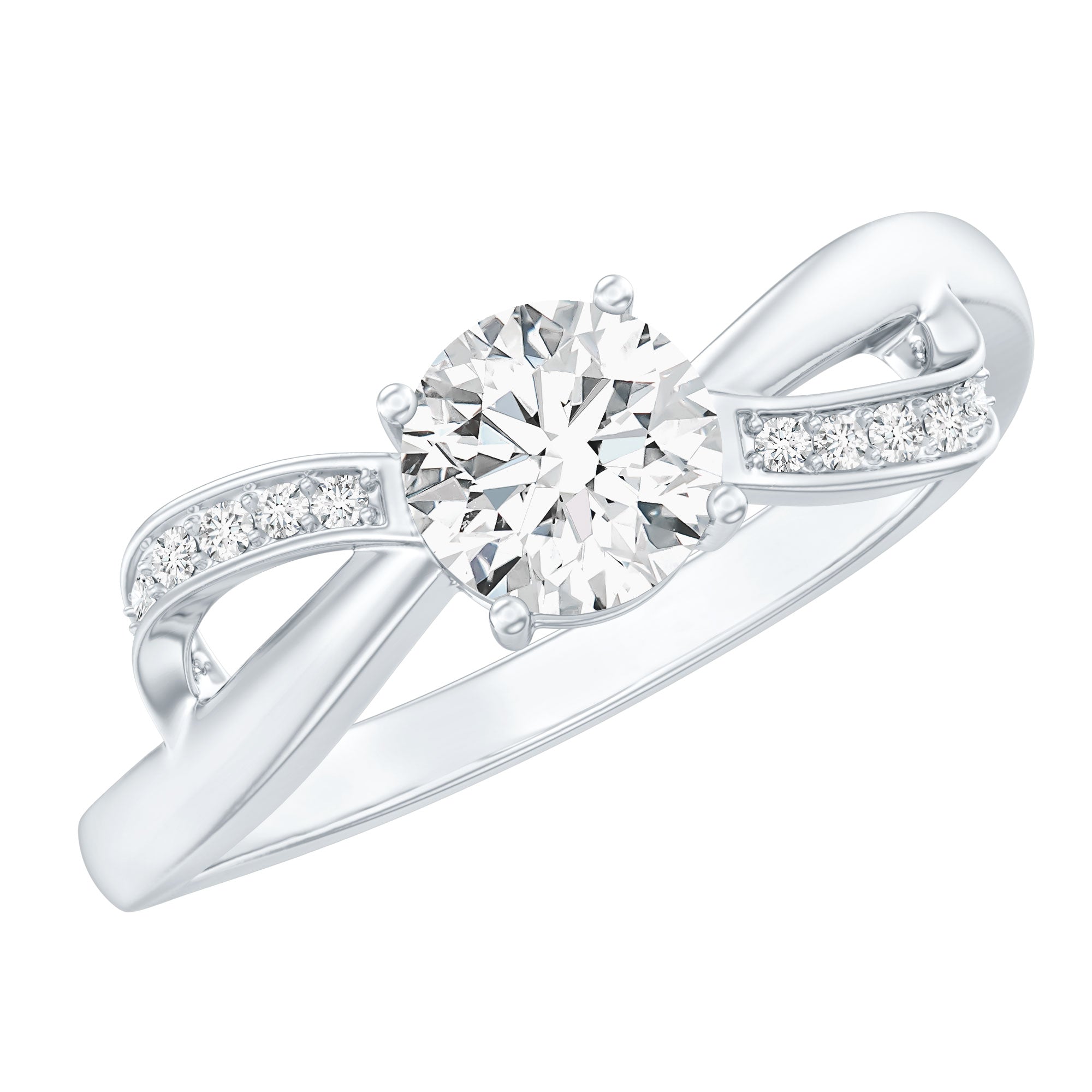 Certified 0.9 Carat Lab Grown Diamond Infinity Engagement Ring