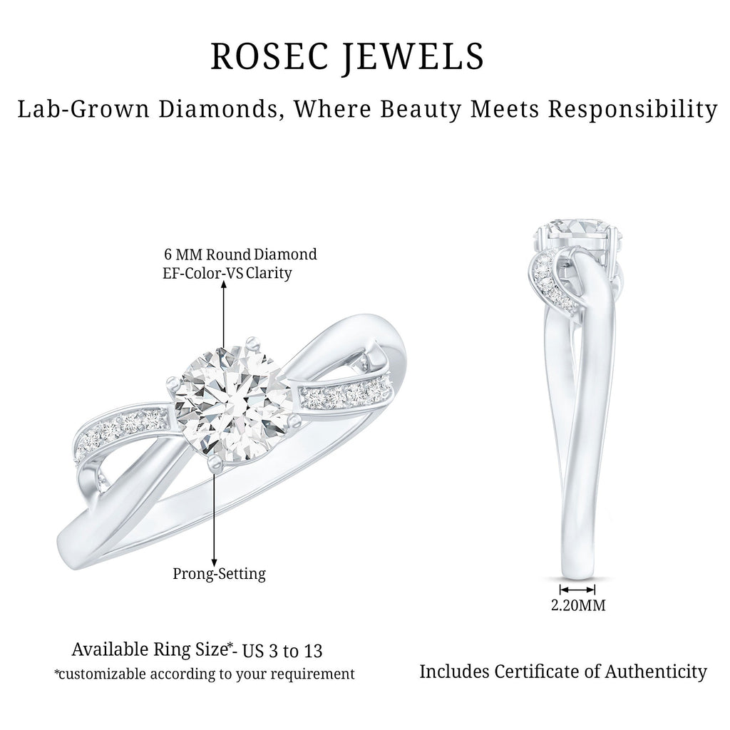 Certified 0.9 Carat Lab Grown Diamond Infinity Engagement Ring