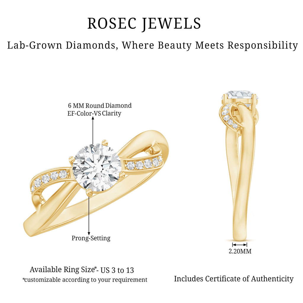 Certified 0.9 Carat Lab Grown Diamond Infinity Engagement Ring