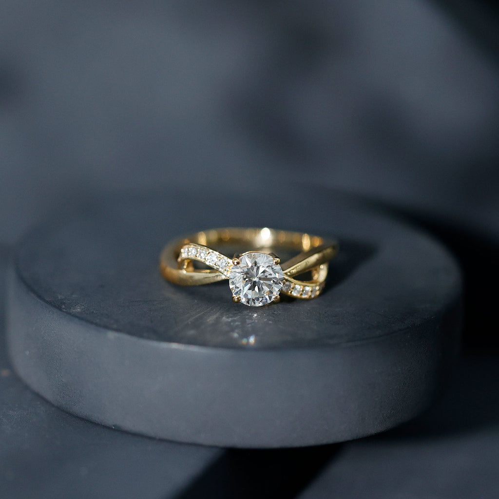 Certified 0.9 Carat Lab Grown Diamond Infinity Engagement Ring