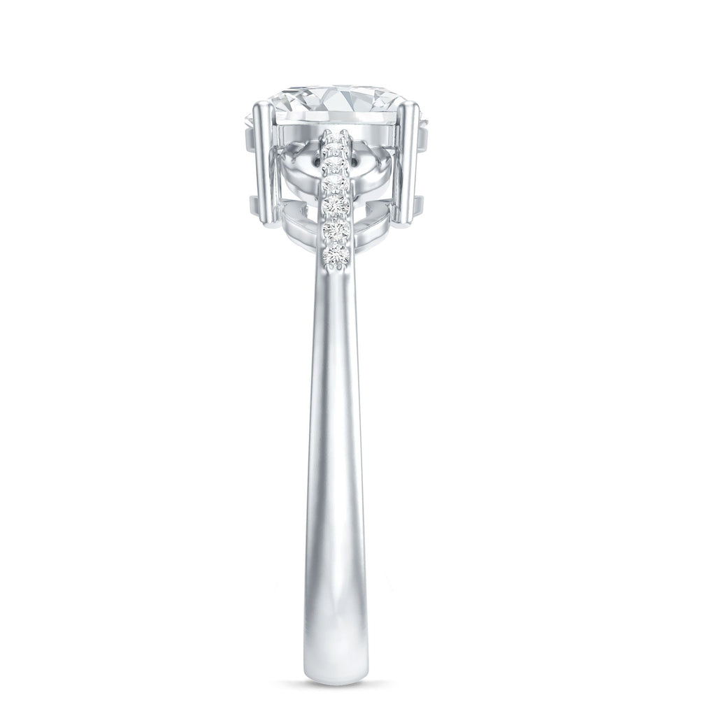 Certified 2 Carat Round Lab Grown Diamond Unique Engagement Ring