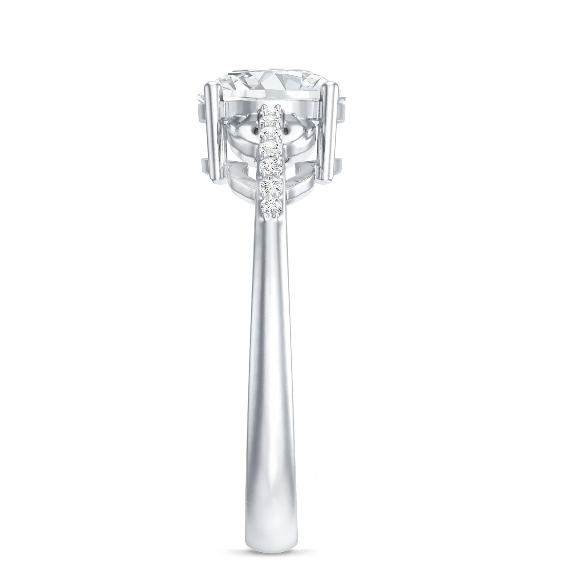 Certified 2 Carat Round Lab Grown Diamond Unique Engagement Ring