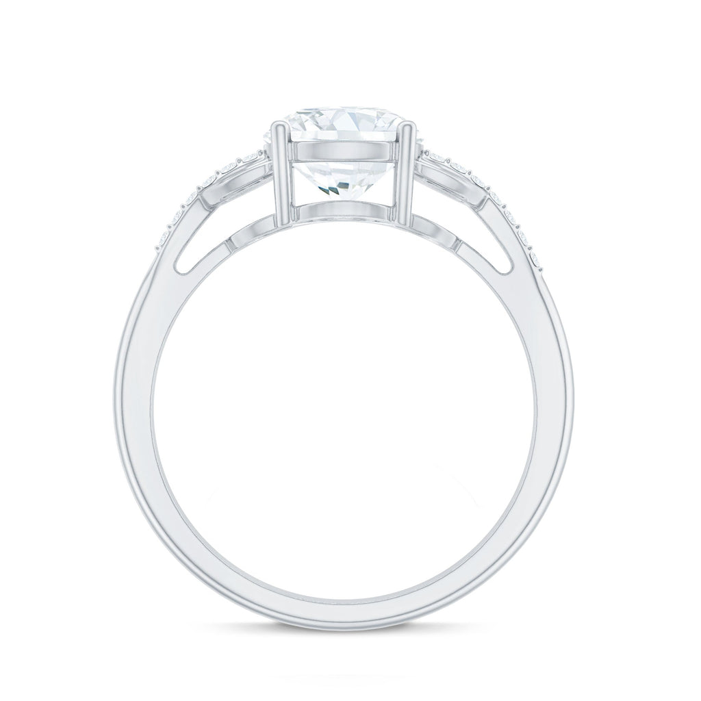 Certified 2 Carat Round Lab Grown Diamond Unique Engagement Ring