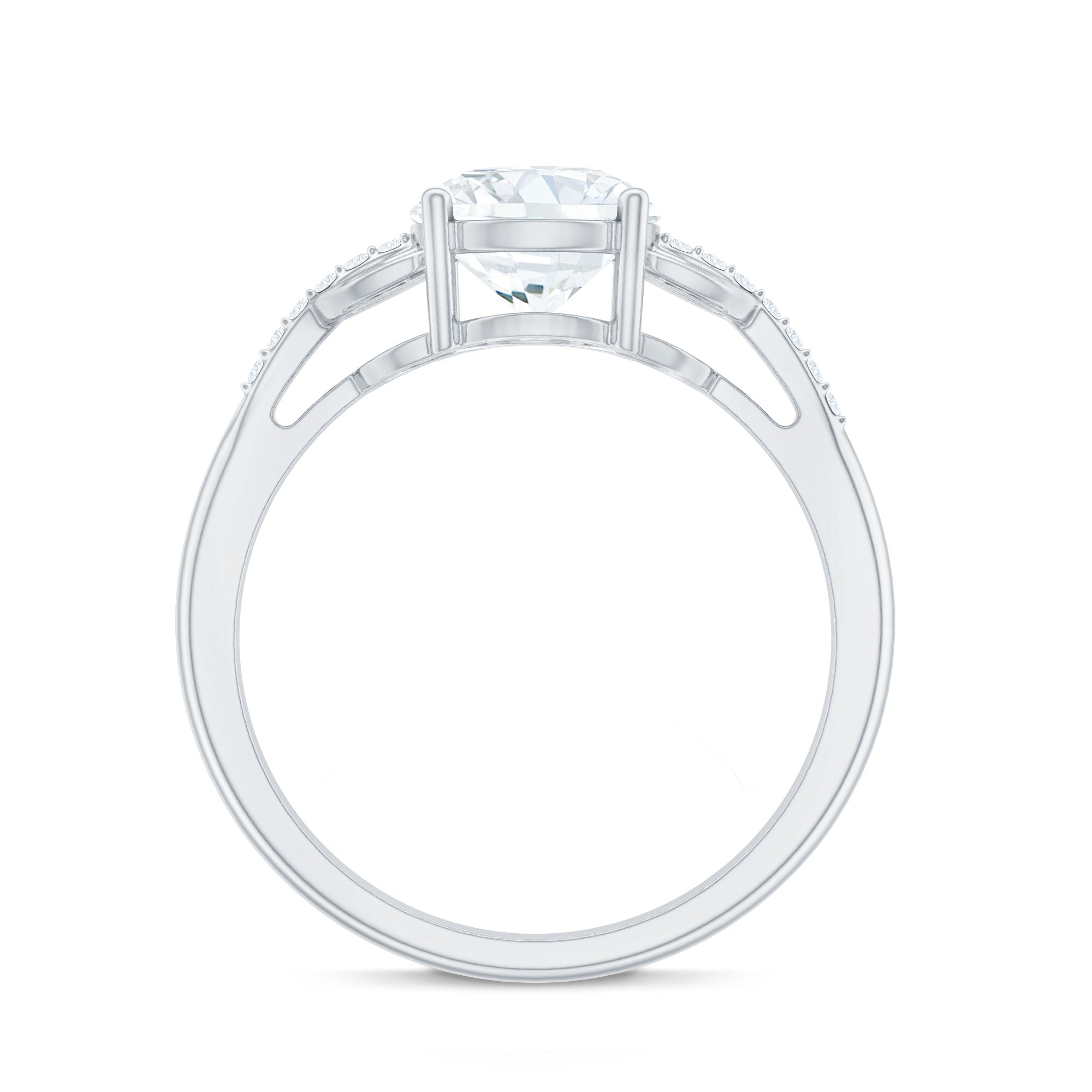 Certified 2 Carat Round Lab Grown Diamond Unique Engagement Ring