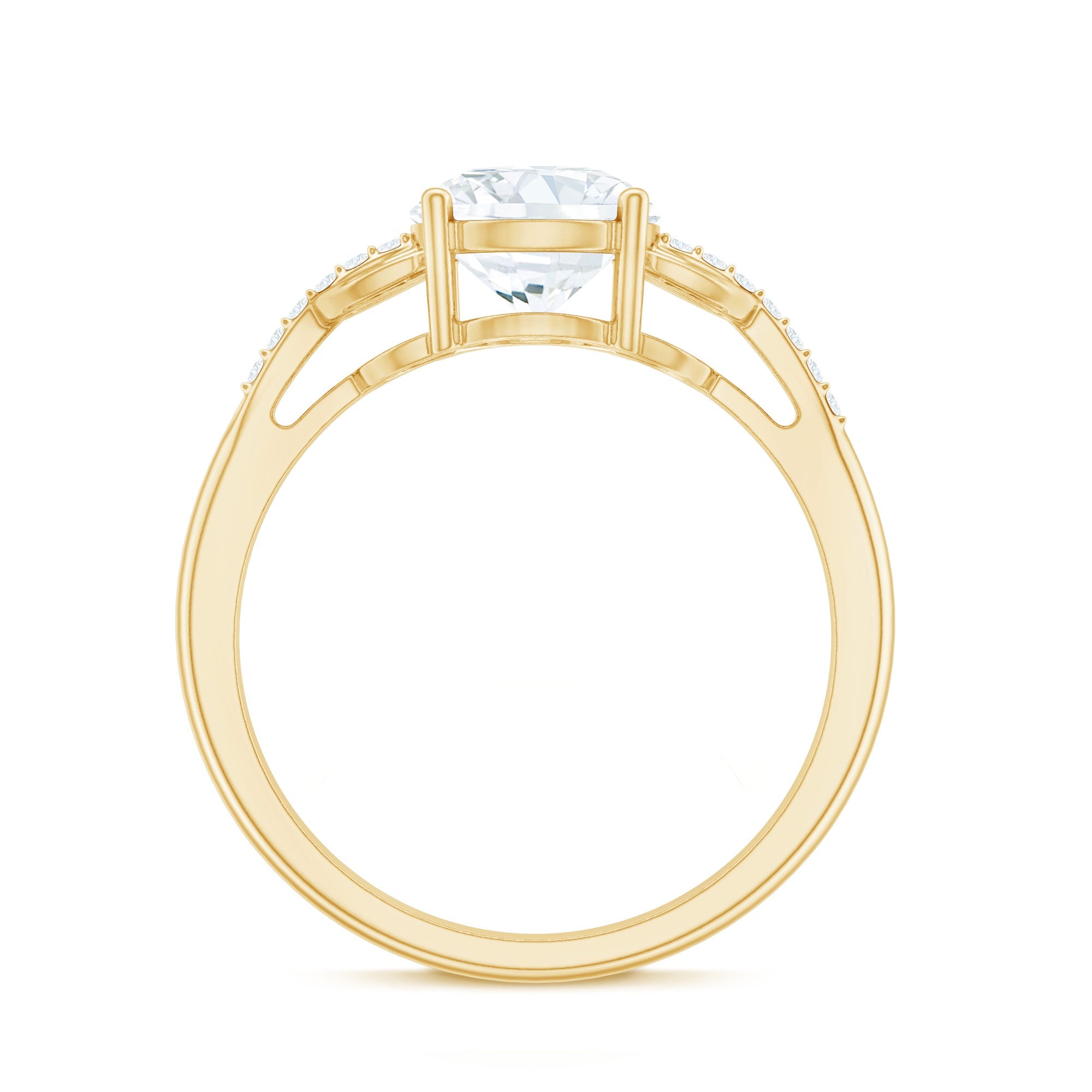 Certified 2 Carat Round Lab Grown Diamond Unique Engagement Ring