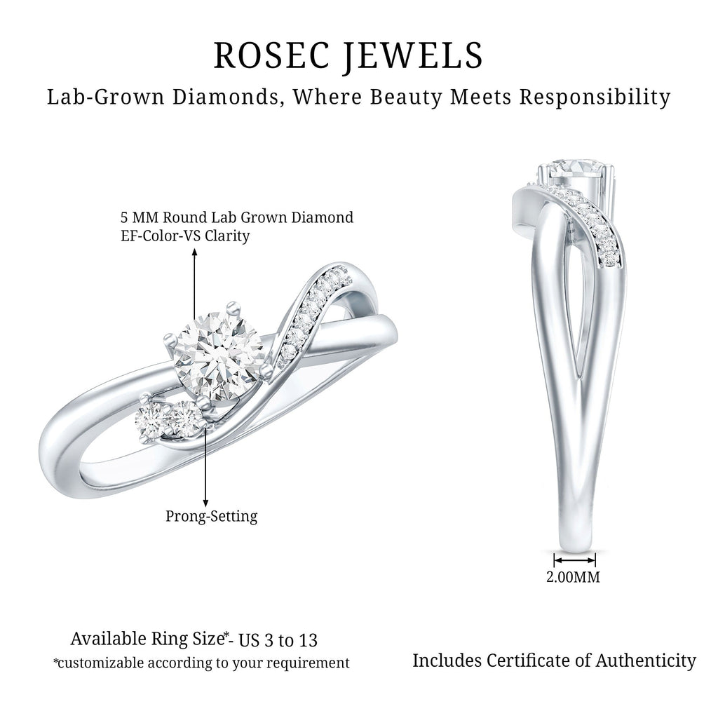 Certified 0.4 Carat Lab Grown Diamond Proposal Ring For Women
