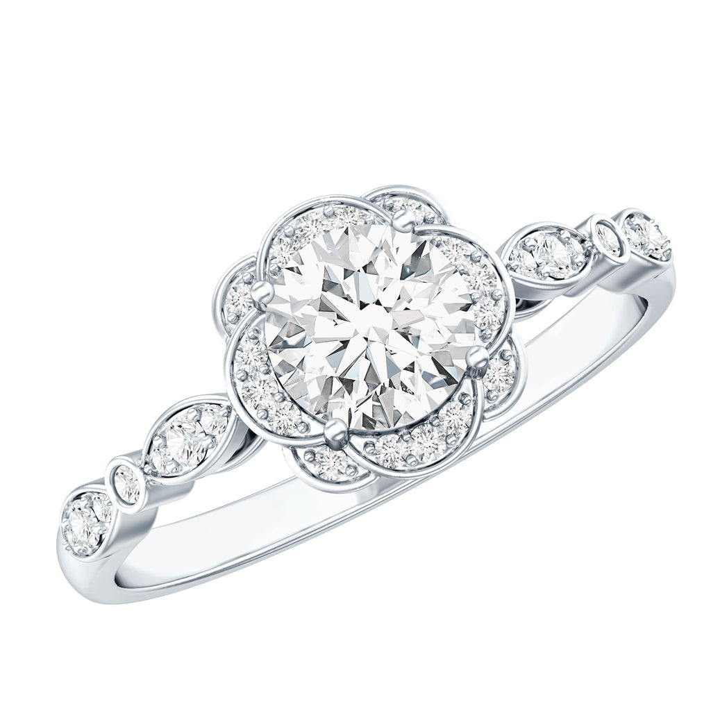 Certified Lab Grown 0.9 Carat Diamond Nature Engagement Ring