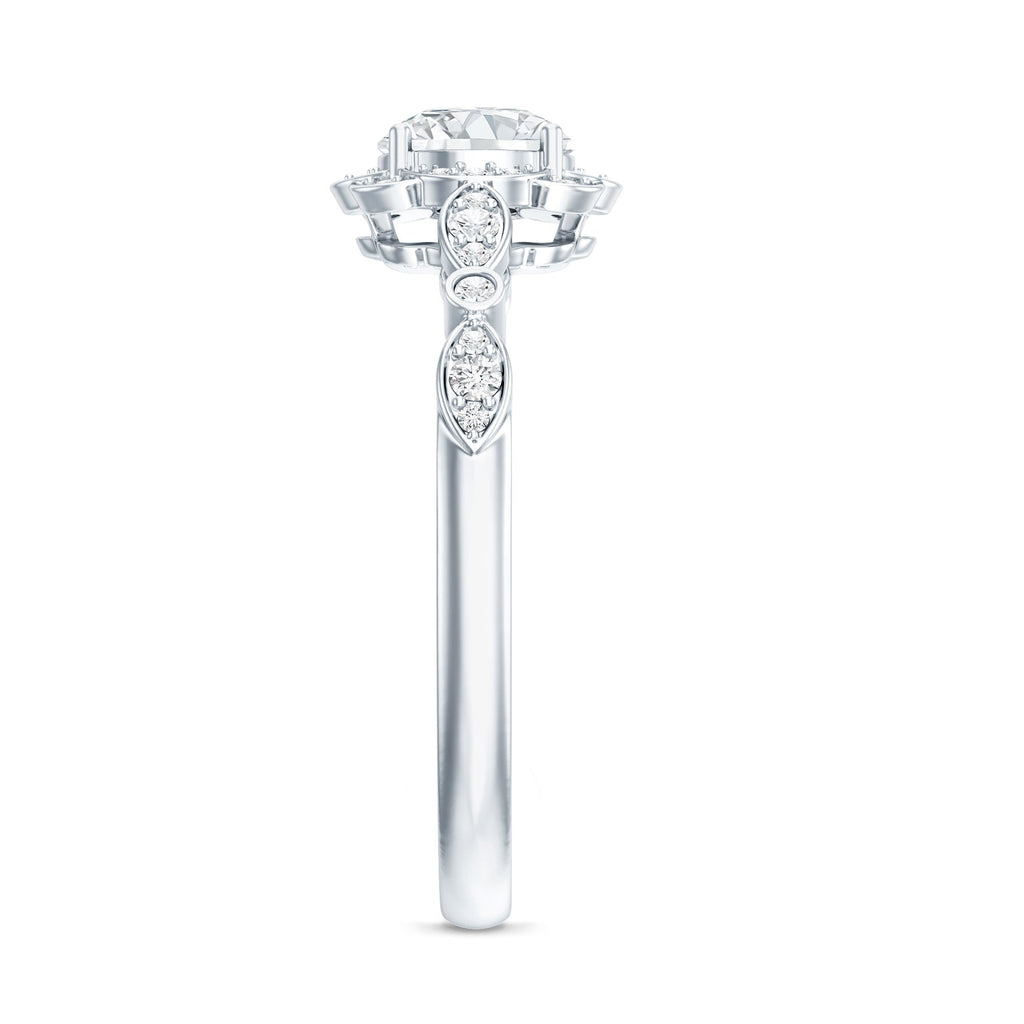 Certified Lab Grown 0.9 Carat Diamond Nature Engagement Ring