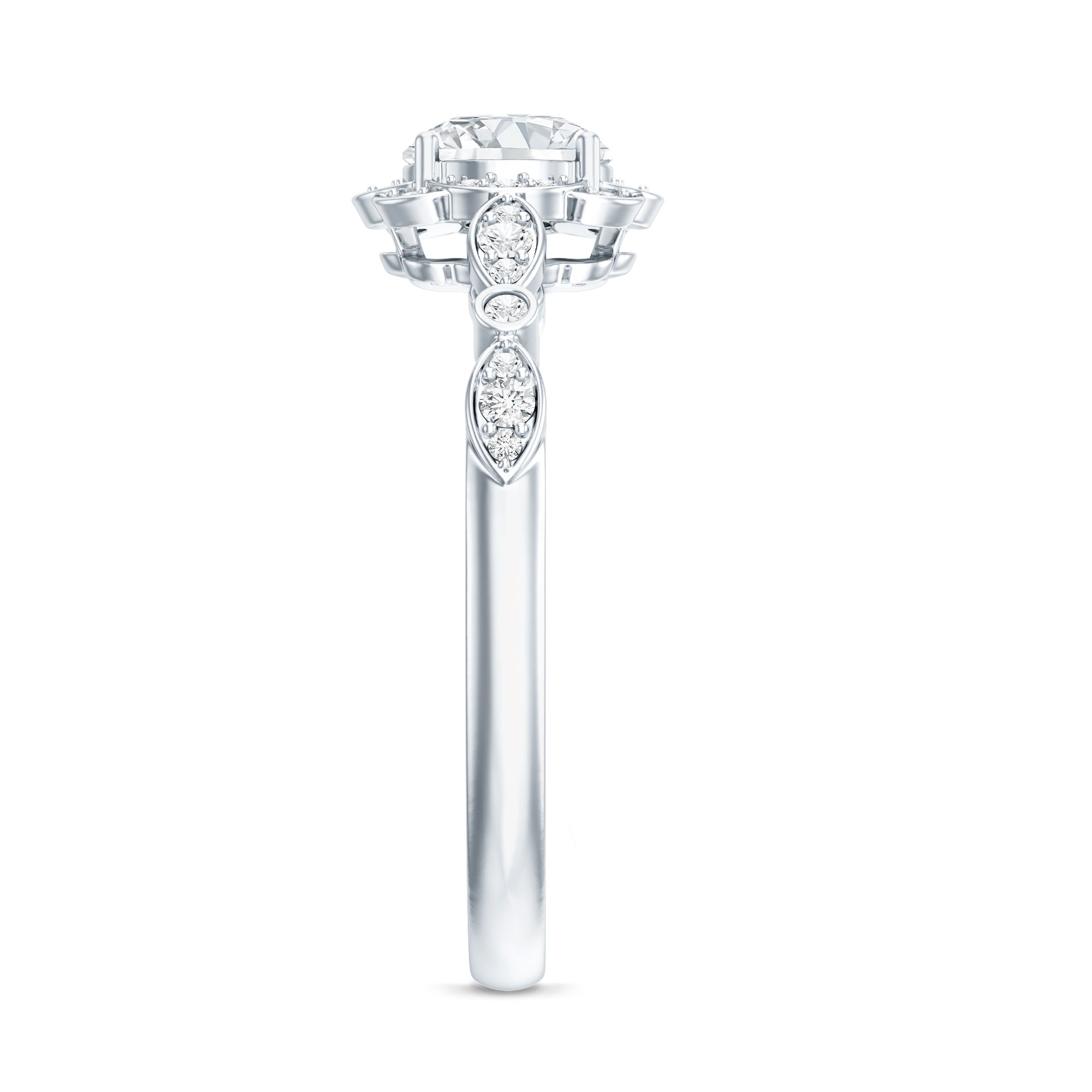 Certified Lab Grown 0.9 Carat Diamond Nature Engagement Ring
