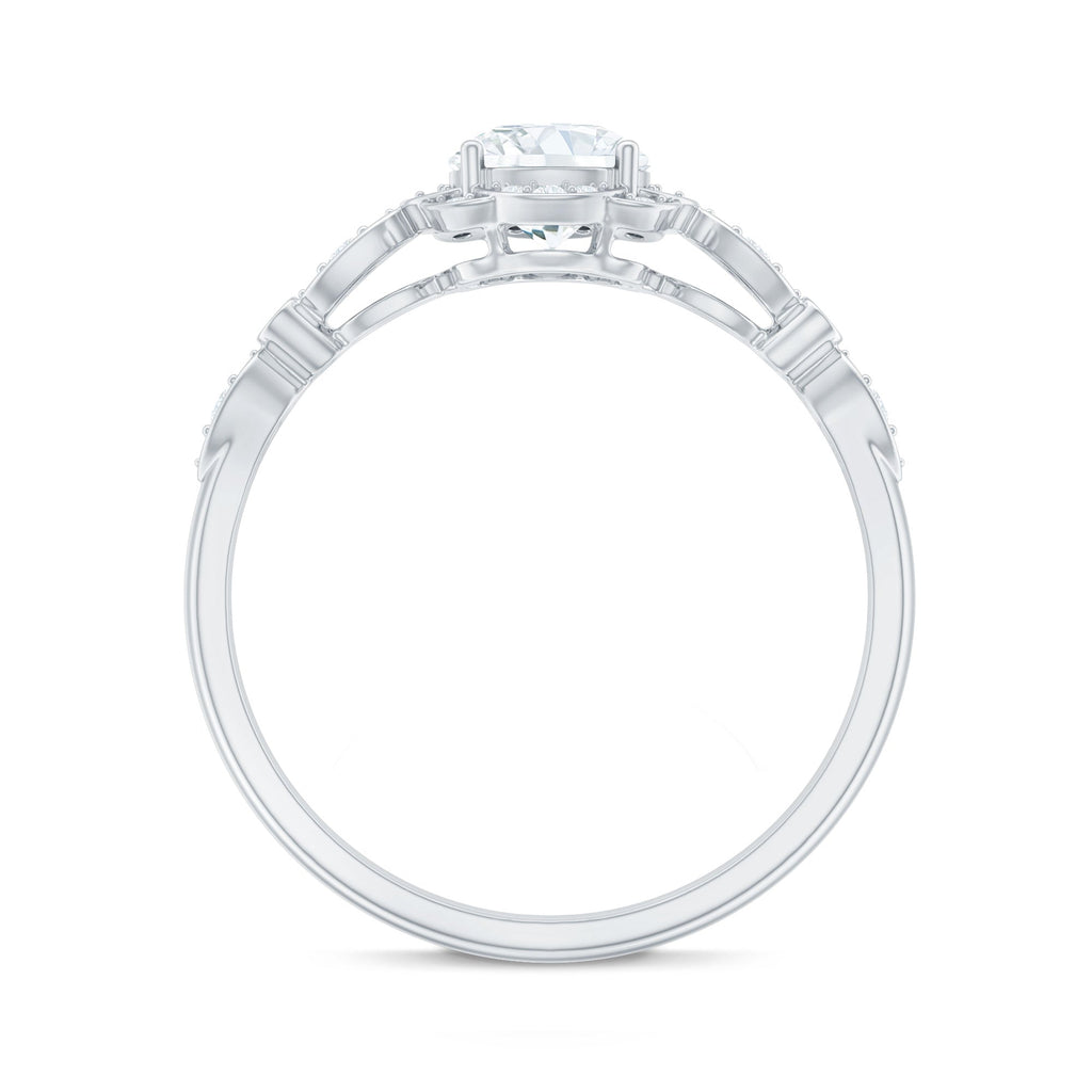 Certified Lab Grown 0.9 Carat Diamond Nature Engagement Ring