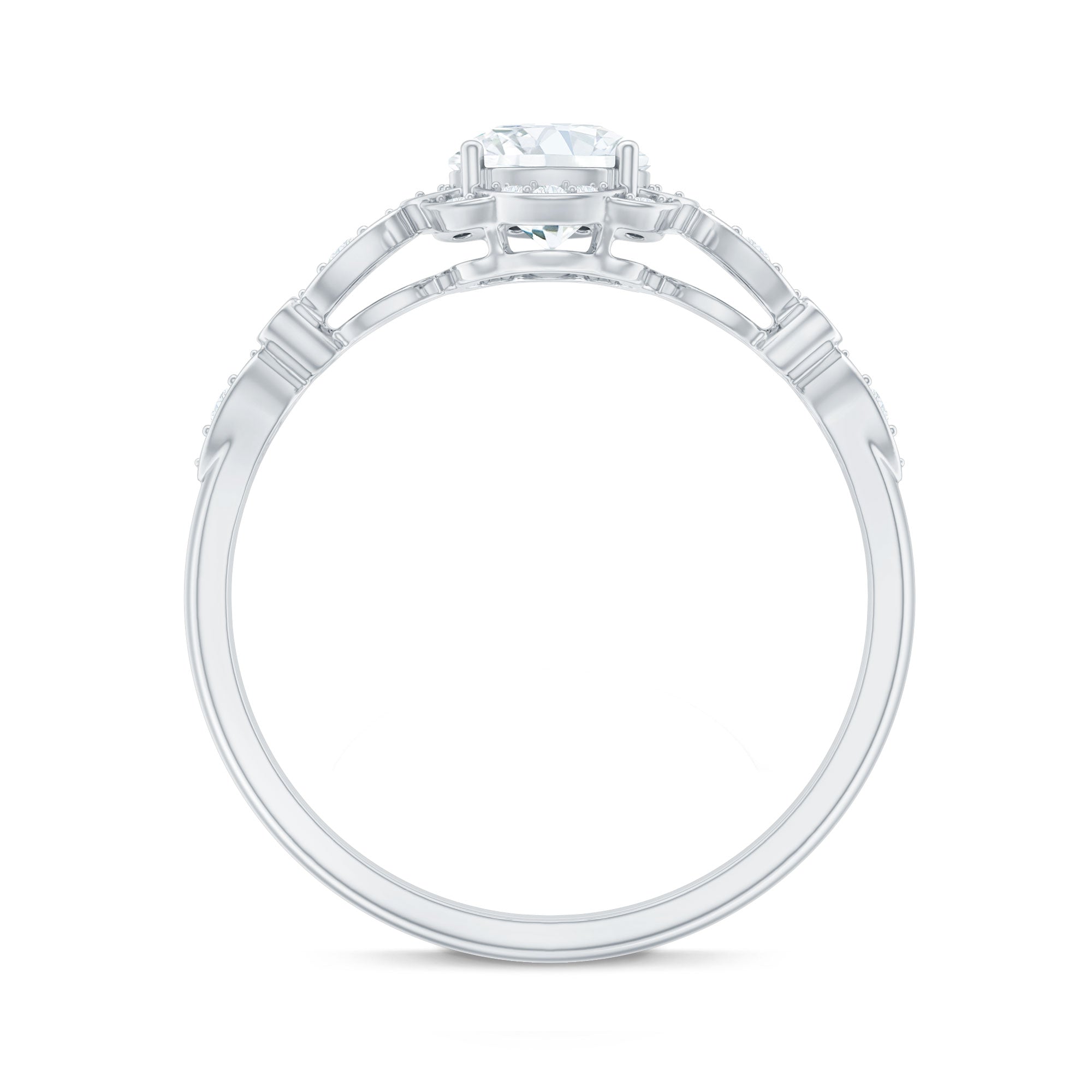 Certified Lab Grown 0.9 Carat Diamond Nature Engagement Ring