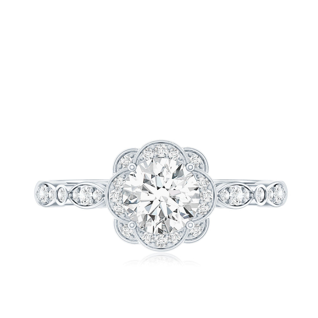 Certified Lab Grown 0.9 Carat Diamond Nature Engagement Ring