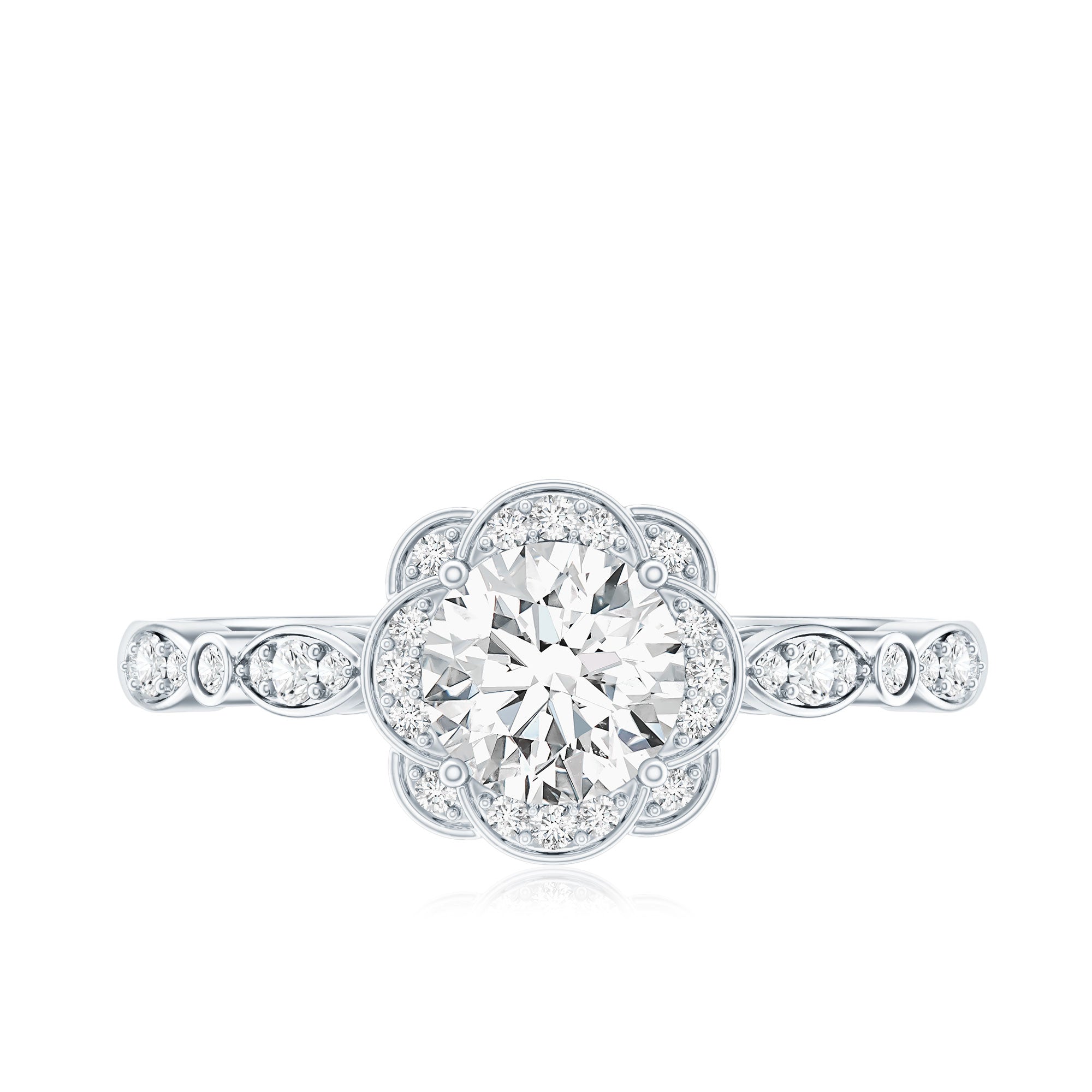 Certified Lab Grown 0.9 Carat Diamond Nature Engagement Ring