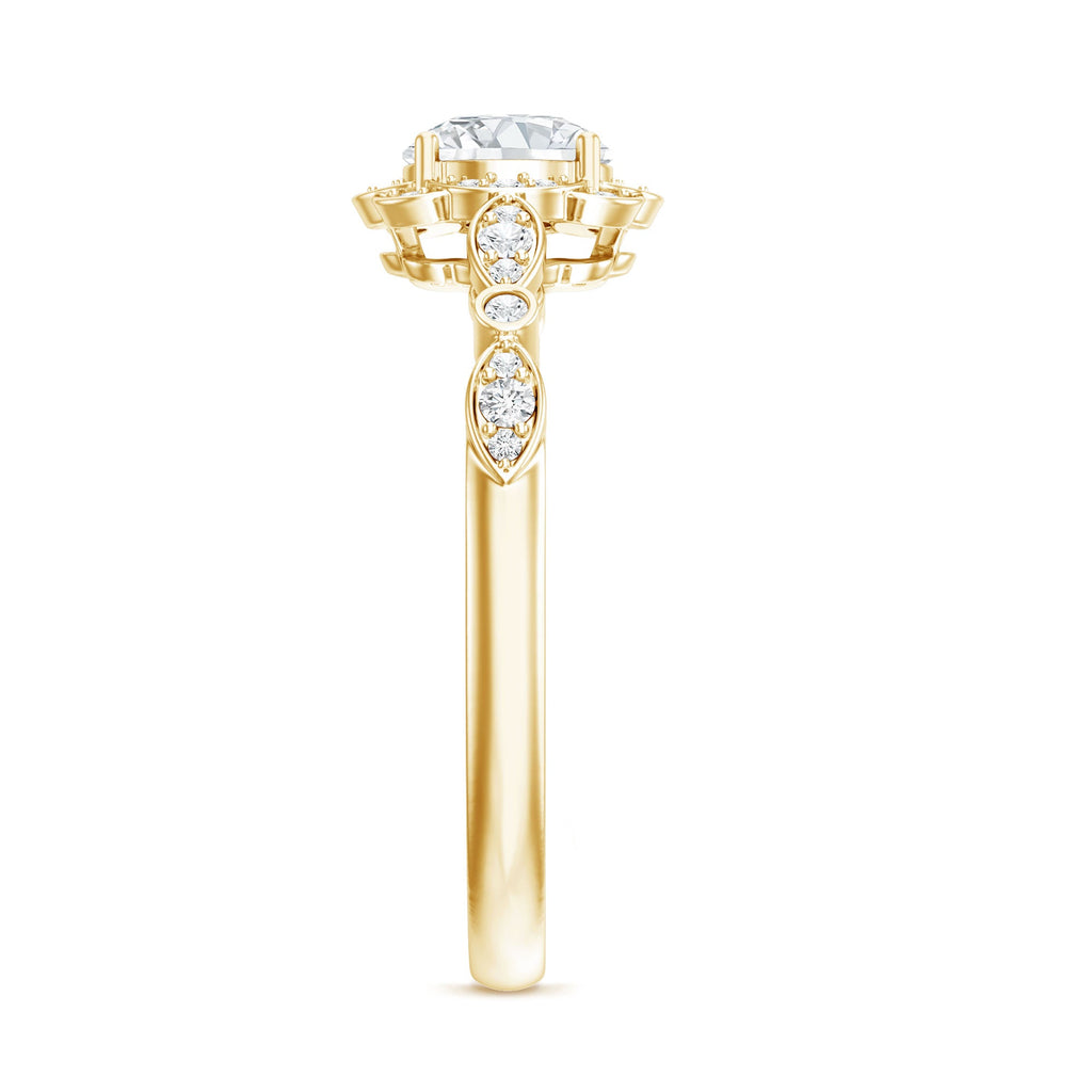 Certified Lab Grown 0.9 Carat Diamond Nature Engagement Ring