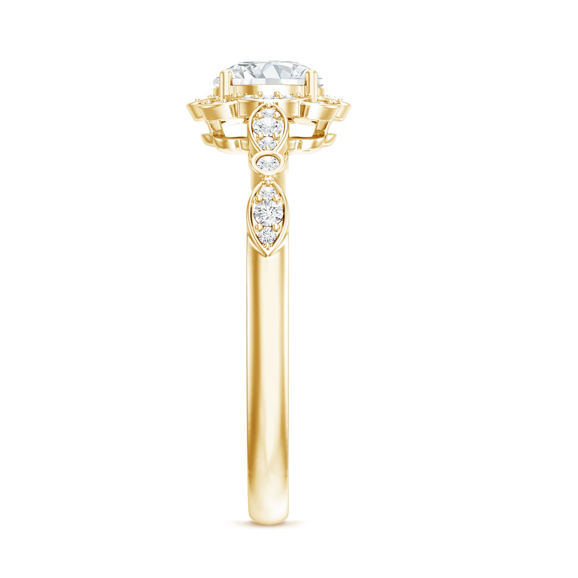 Certified Lab Grown 0.9 Carat Diamond Nature Engagement Ring