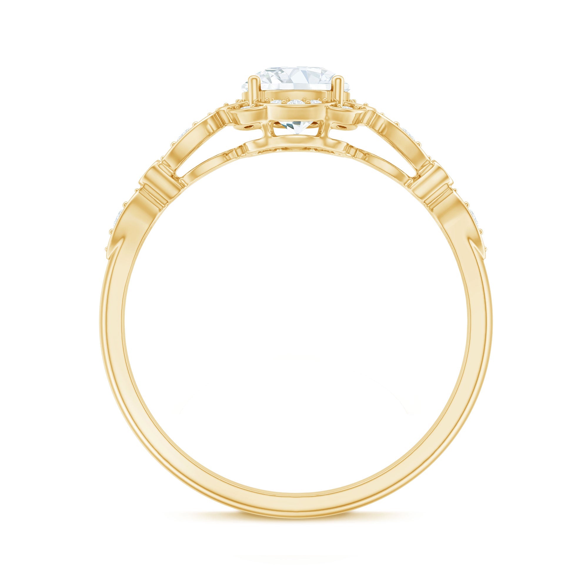 Certified Lab Grown 0.9 Carat Diamond Nature Engagement Ring