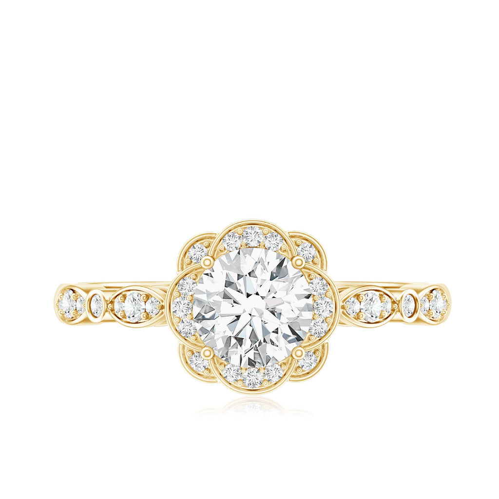 Certified Lab Grown 0.9 Carat Diamond Nature Engagement Ring