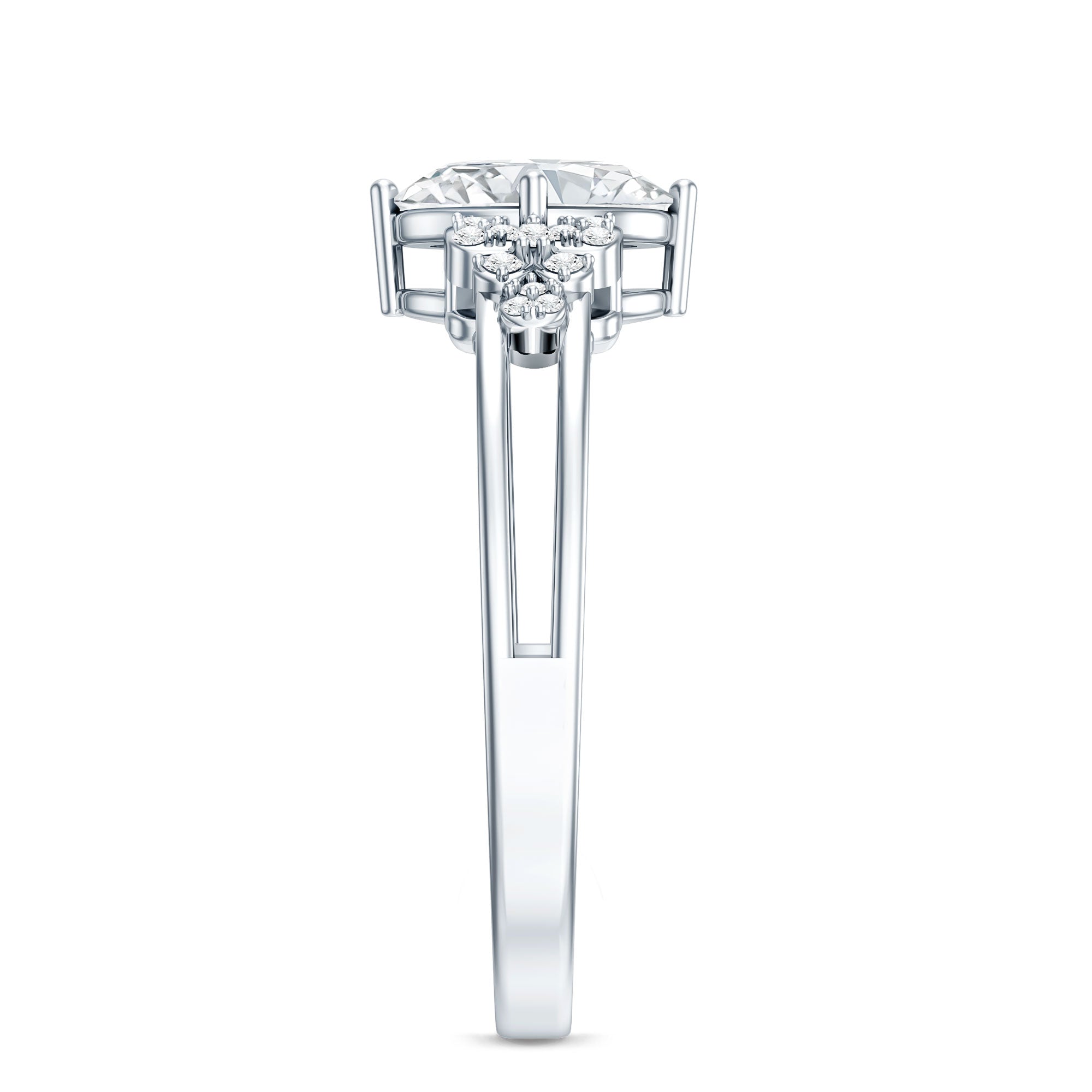 Certified 1.2 Carat Lab Grown Oval Diamond Designer Engagement Ring